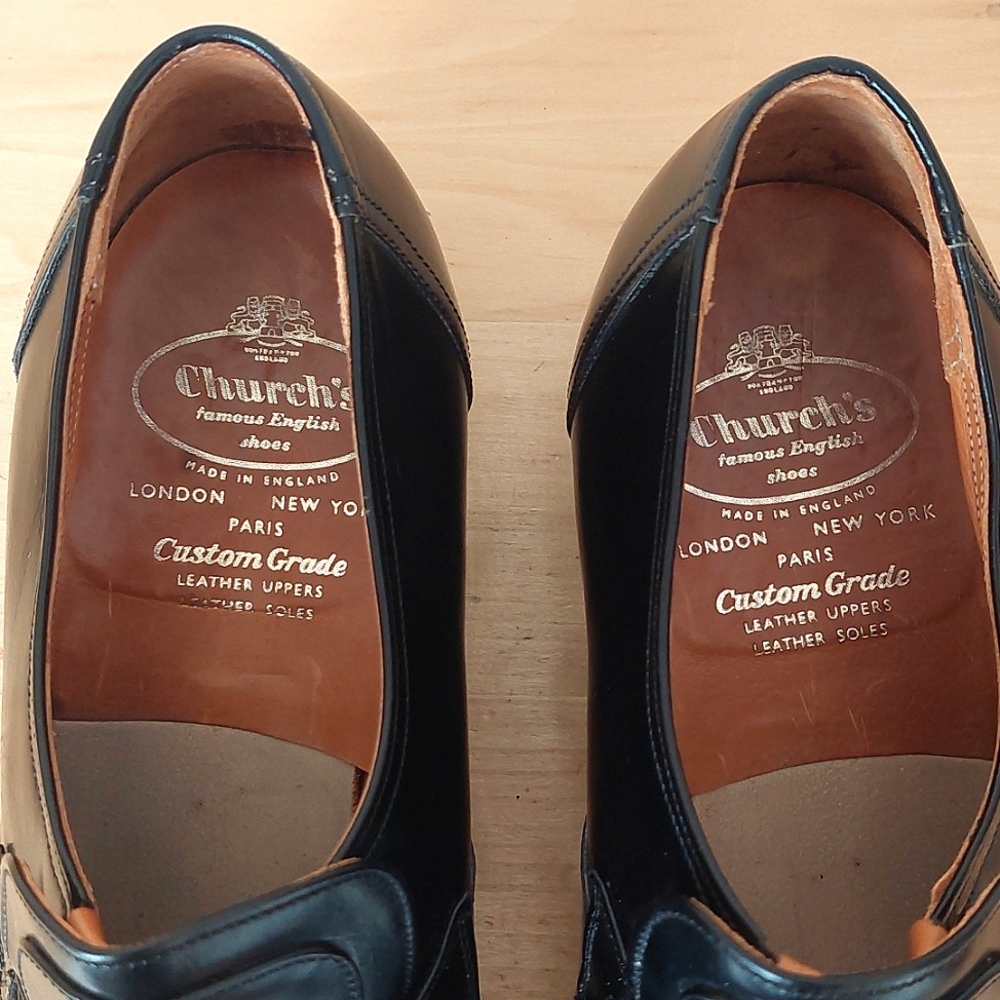 Black Leather Slip-On Men’s Dress Loafers - Picture 12 of 16